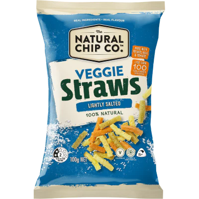 The Natural Chip Company Lightly Salted Veggie Straws 100g