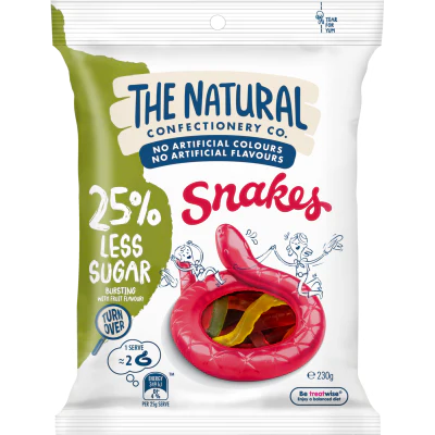 The Natural Confectionery Co. Snakes 25% Less Sugar 230g