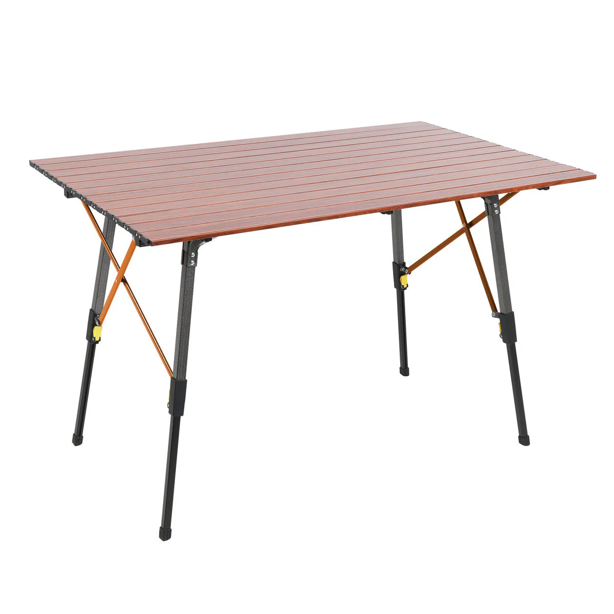 TIMBER RIDGE ALUMINIUM CAMP TABLE WITH WOOD GRAIN TOP