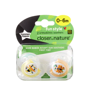 Tommee Tippee 0-6m Fun Style Soother 2pk