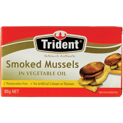 Trident Smoked Mussels In Vegetable Oil 85g