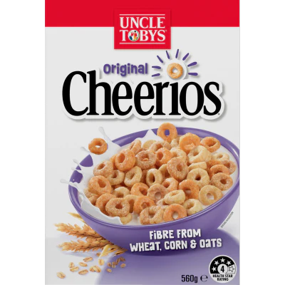 Uncle Tobys Cheerios Wholegrain Breakfast Cereal 560g