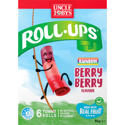 Uncle Tobys Rainbow Berry Berry Flavour Fruit Snack 94g