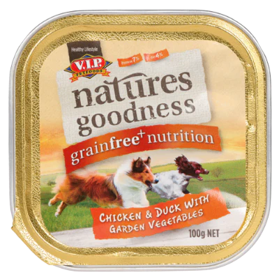 V.I.P Petfoods Natures Goodness Chicken & Duck With Garden Vegetables Dog Food 100g