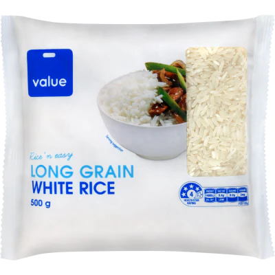 Value Long Grain White Rice 500g