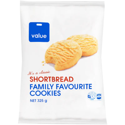 Value Shortbread Family Favourite Cookies 325g