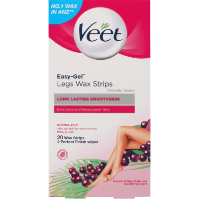 Veet Easy-Gel Legs Normal Skin Wax Strips 20pk