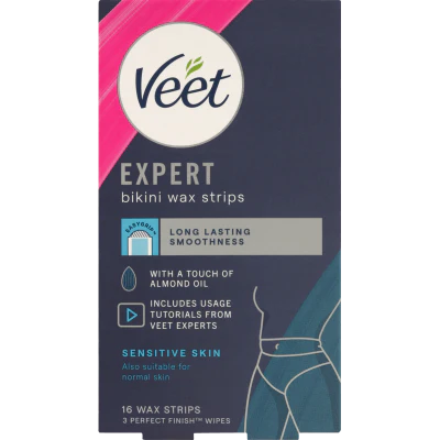 Veet Expert Cold Wax Bikini Sensitive Hair Removal Strips 16pk