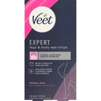 Veet Expert Cold Wax Strips Legs and Body Wax Strips 20pk