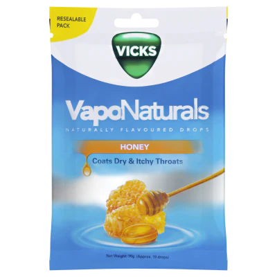 Vicks VapoNaturals Honey Throat Drops 19pk