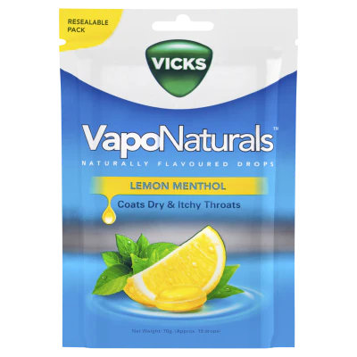 Vicks VapoNaturals Lemon Menthol Throat Drops 19pk