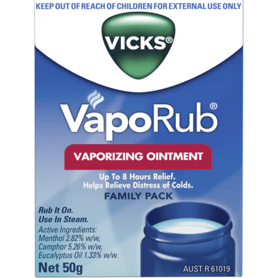 Vicks VapoRub Vaporizing Ointment Decongestant Chest Rub 50g