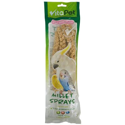 VitaPet Bird Essentials Millet Sprays 4 Pack 90g