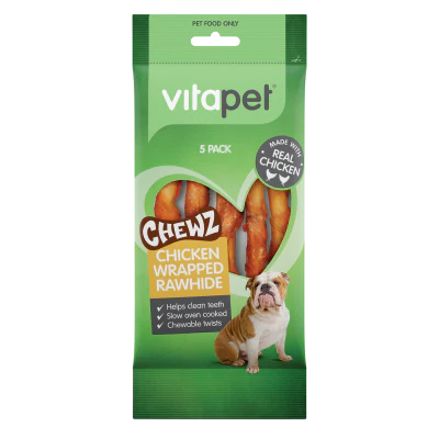 VitaPet Chewz Chicken Wrapped Rawhide Dog Treats 5pk