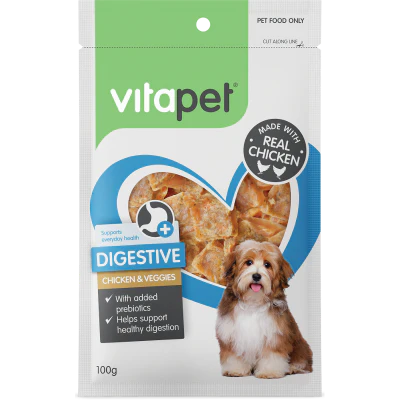 VitaPet Digestive Chicken & Veggies Dog Treats 100g