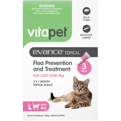 VitaPet Evance Topical Flea Prevention And Treatment for Cats Over 4kg 1pk