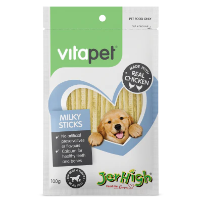 VitaPet Jerhigh Milky Sticks Dog Treats 100g