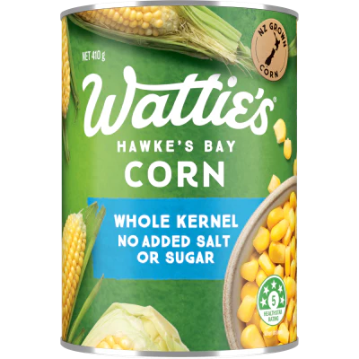 Wattie's Corn Whole Kernel With No Added Salt Or Sugar 410g