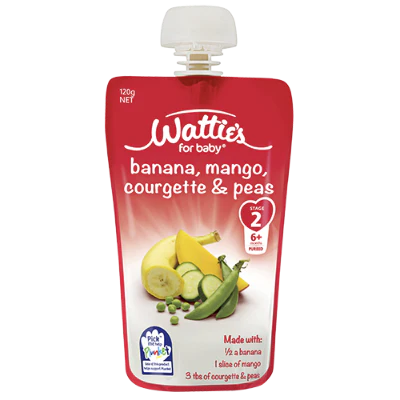 Wattie's For Baby Banana Mango Courgette & Peas 6+ Months 120g