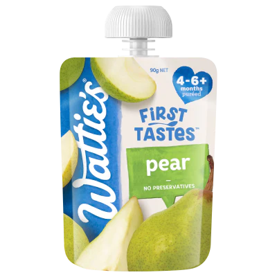 Wattie's For Baby First Tastes Pear 4-6+ Months Pureed 90g