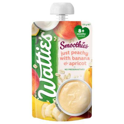 Wattie's For Baby Just Peachy With Banana & Apricot Smoothies 8+Months Mashed 120g