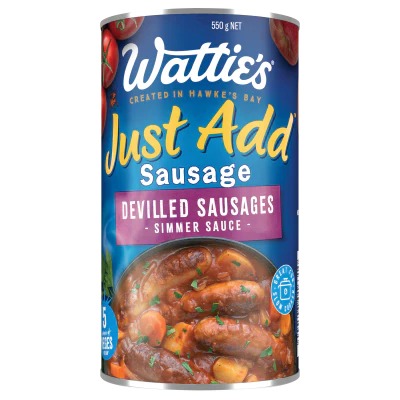 Wattie's Just Add Sausage Devilled Sausages Simmer Sauce 550g