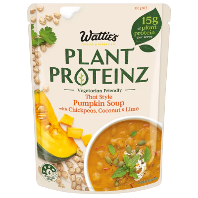 Wattie's Plant Proteinz Thai Style Soup With Chickpeas Coconut & Lime 330g