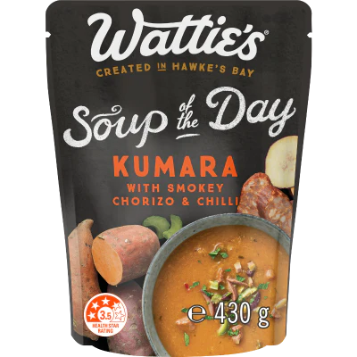 Wattie's Soup Of The Day Kumara With Smokey Chorizo & Chilli Soup 430g