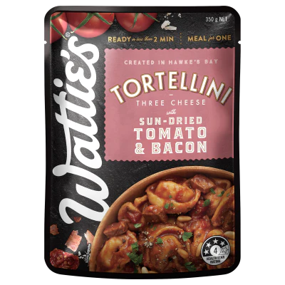 Wattie's Three Cheese With Sun-Dried Tomato & Bacon Tortellini 350g
