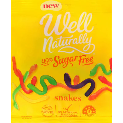 Well Naturally 99% Sugar Free Snakes 90g