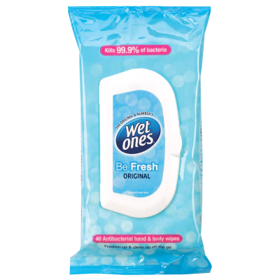 Wet Ones Be Fresh Antibacterial Hand Wipes 40pk
