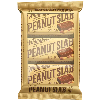 Whittaker's Peanut Slab Milk Chocolate Bar 3pk