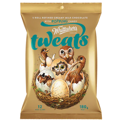 Whittaker's Tweats With Popping Candy Chocolate Mini Slabs 12pk