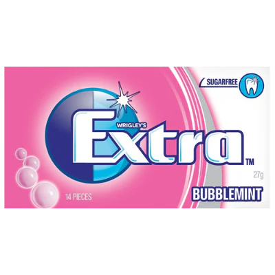 Wrigley's Extra Bubblemint Sugarfree Gum 27g